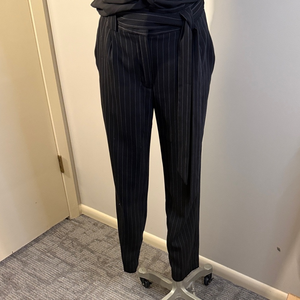 Express Black Pinstripe Trousers